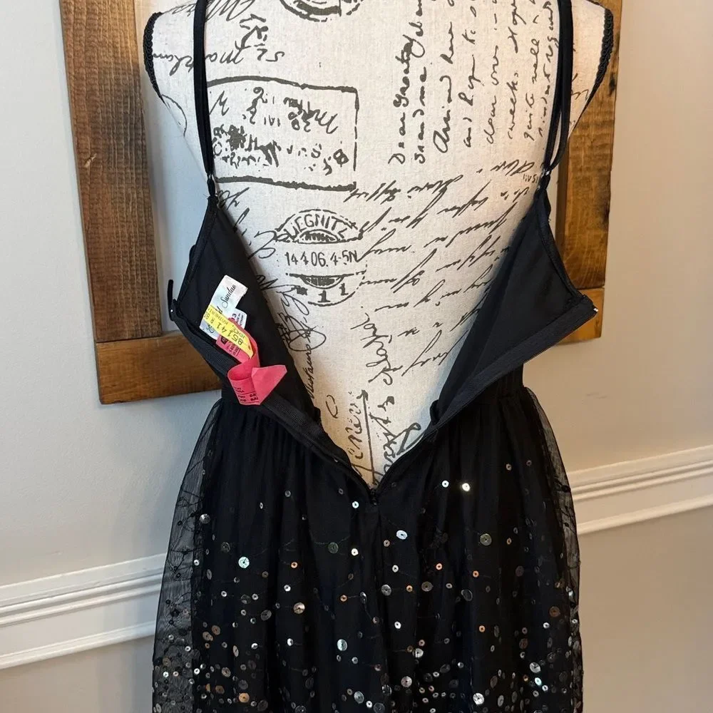 Emerald Sundae Black and Silver Sequin Mini Dress